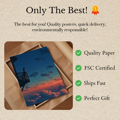 Sunset Above the Clouds Poster