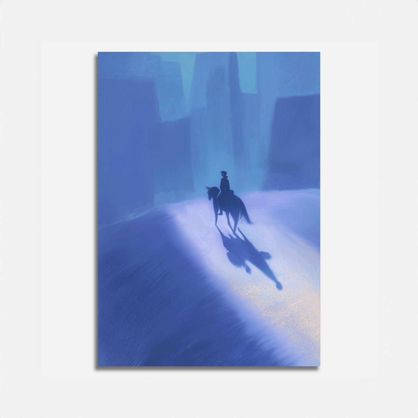 Urban Horseback Silhouette Poster