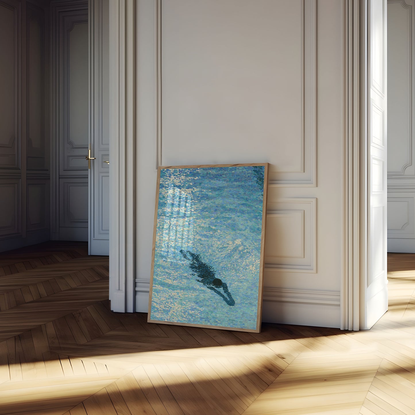 Swimming Whale Ocean Poster