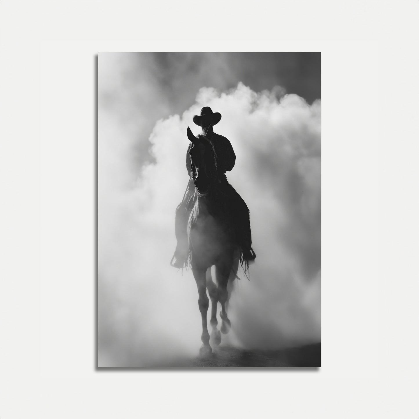 Eenzame Ruiter Door Wolken Poster