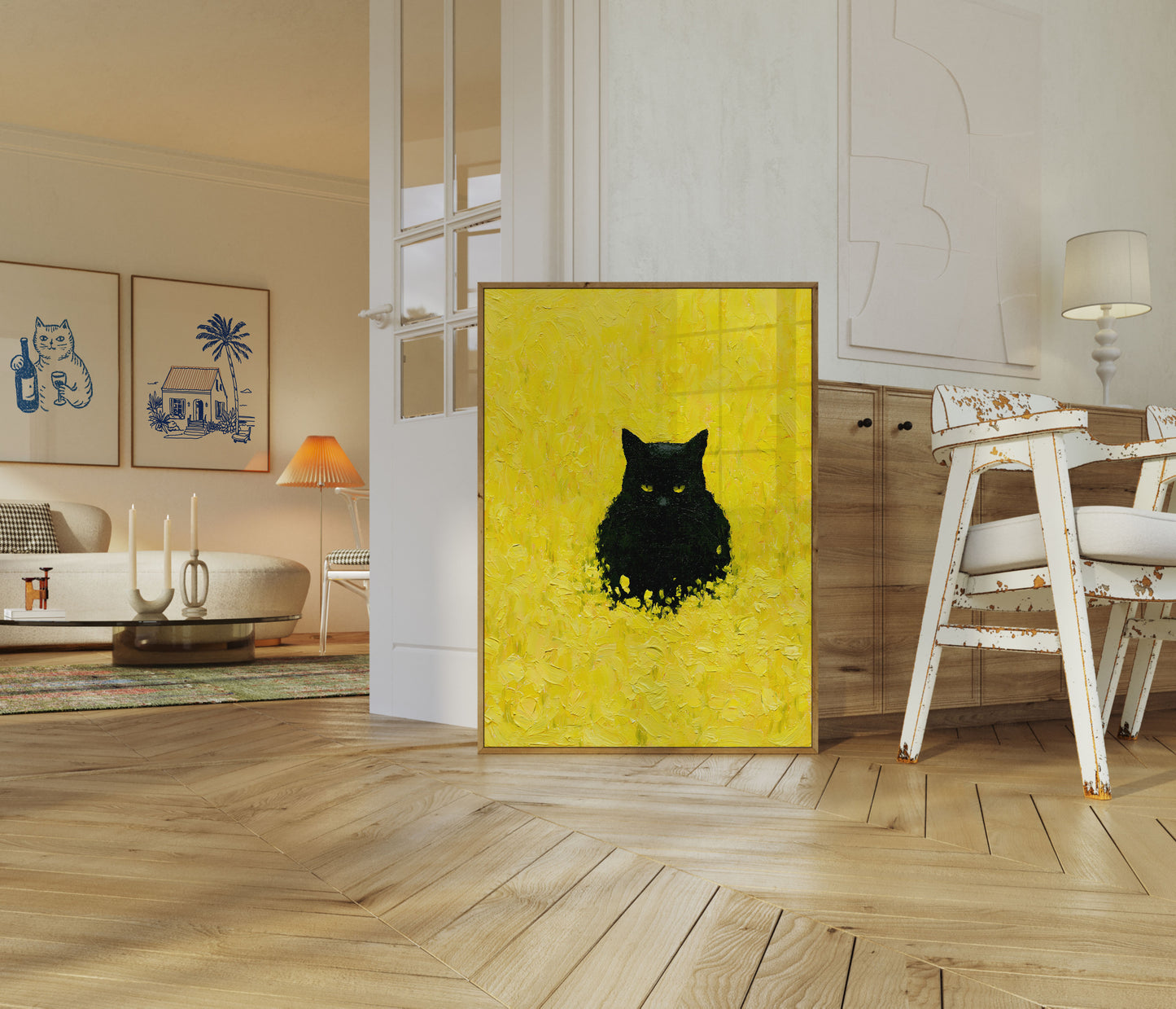 Póster Gato Negro Ojos Amarillos