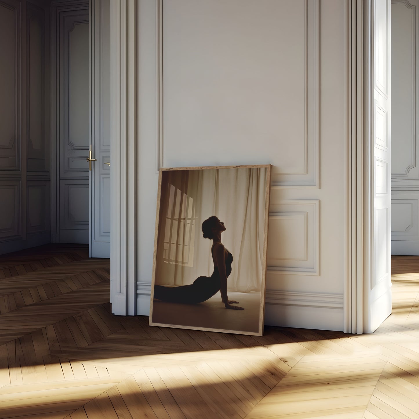 Affiche silhouette de yoga gracieuse