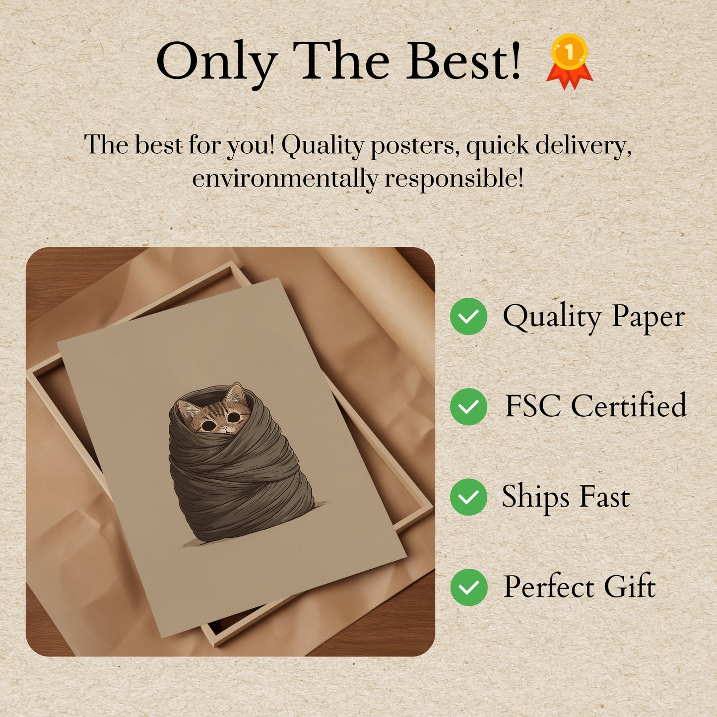 Cozy Cat Blanket Burrito Poster