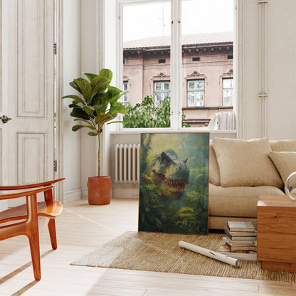 Póster del bosque de depredadores prehistóricos