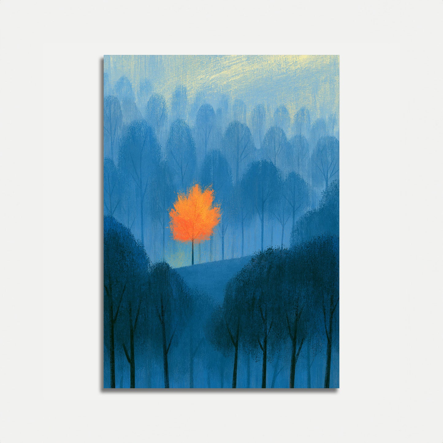 Solitary Orange Tree Forest Poster