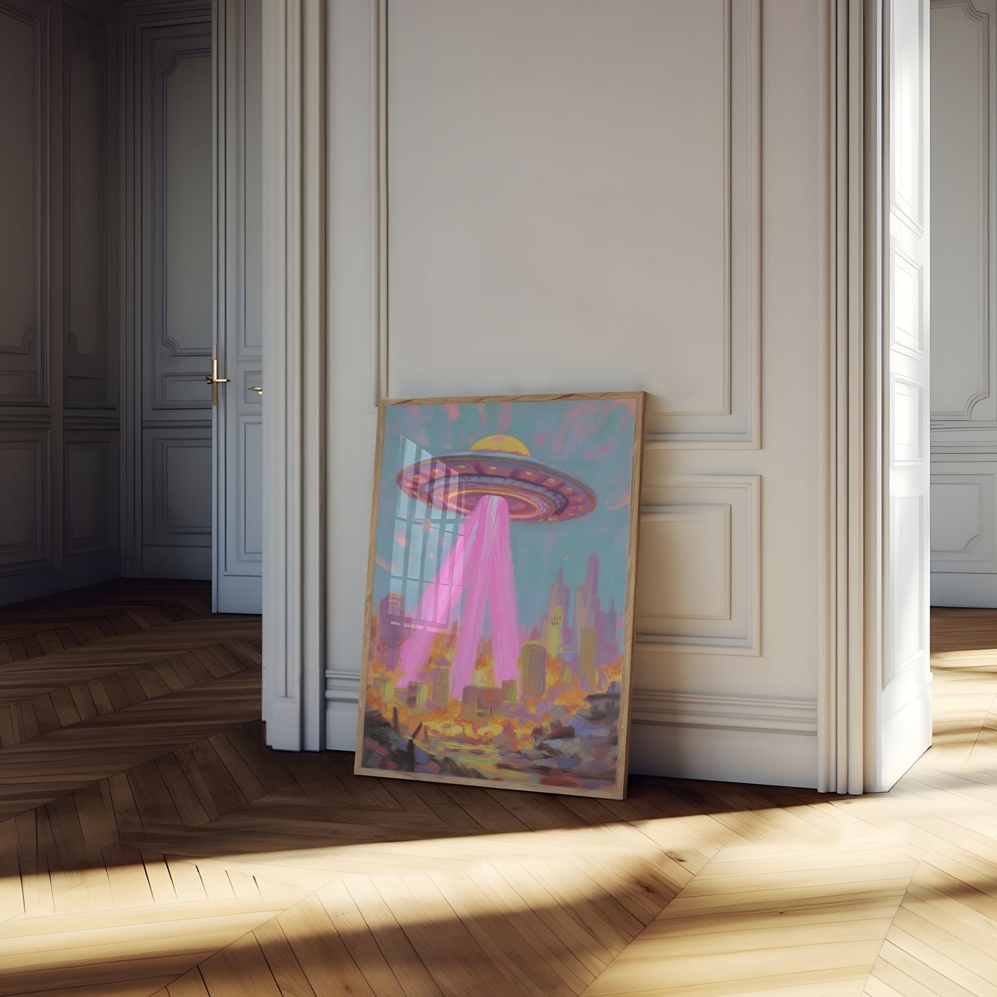 Cosmic Invasion Urban Destruction Poster