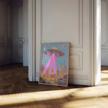 Cosmic Invasion Urban Destruction Poster