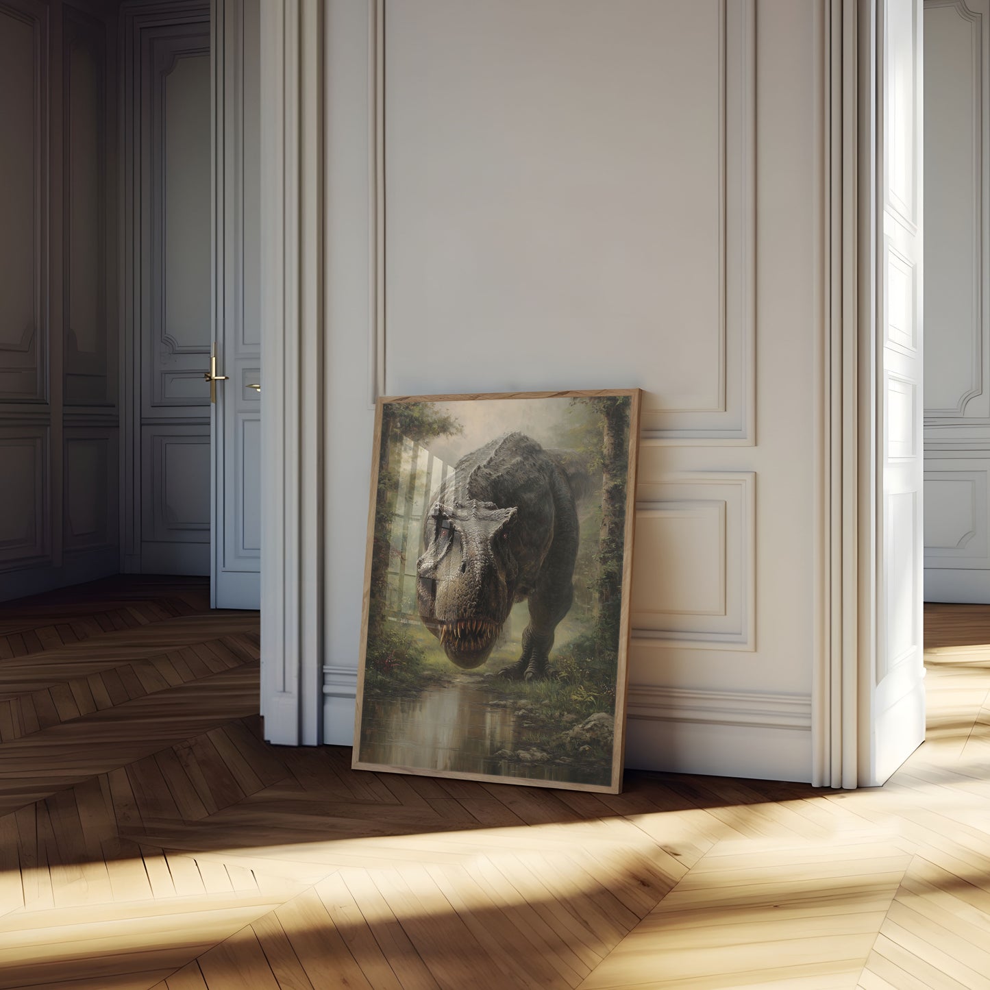 Póster del guardián del bosque prehistórico