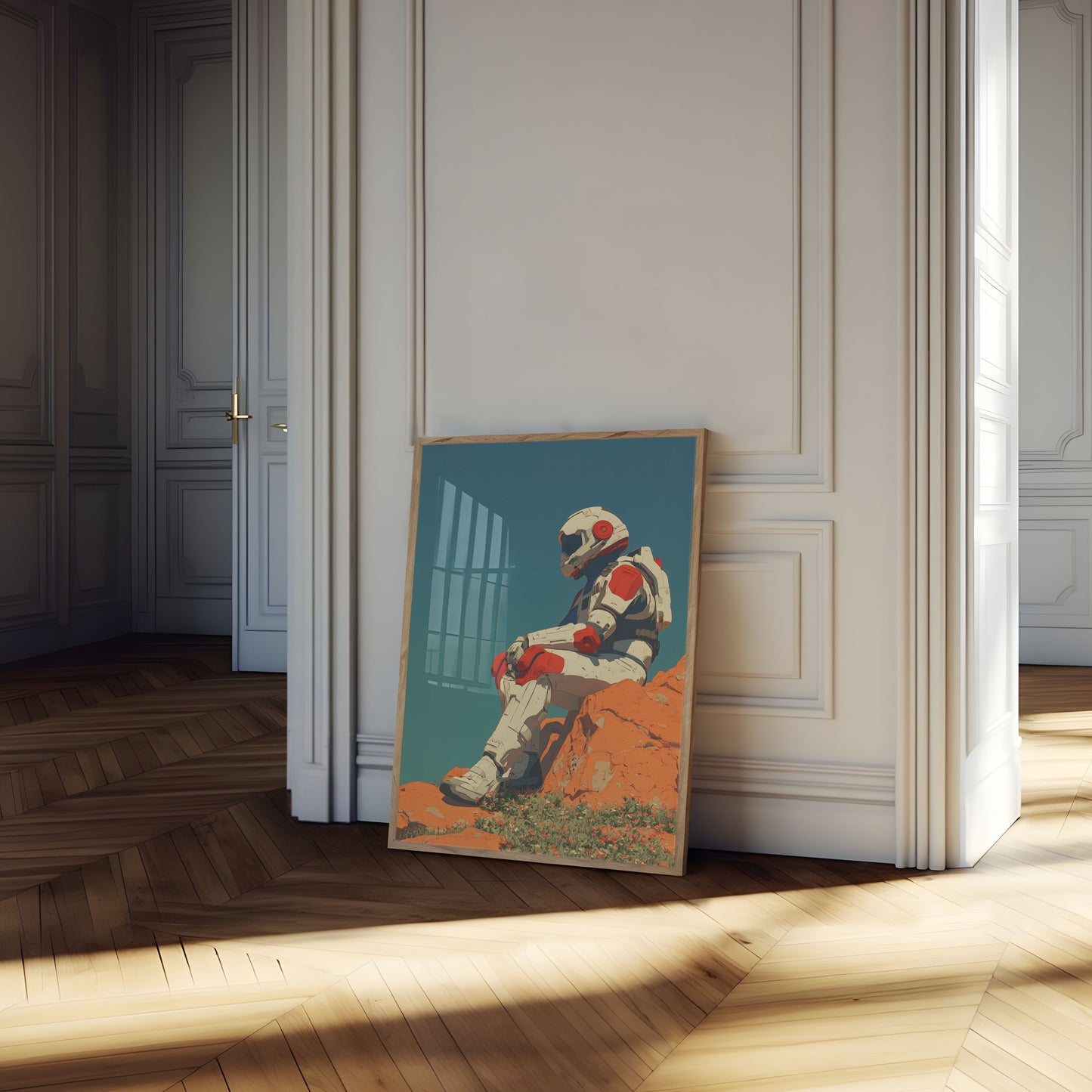 Solitary Astronaut Contemplation Poster