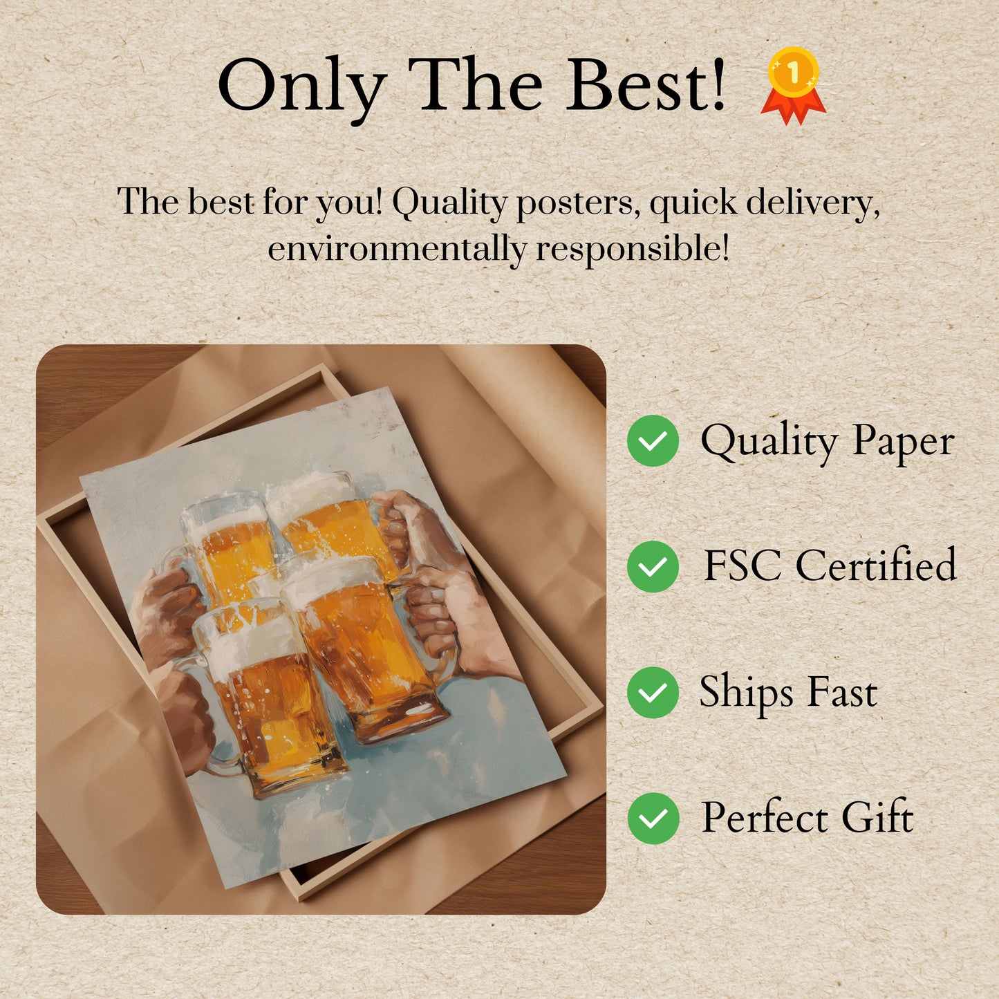 Golden Beer Toast Celebration Poster