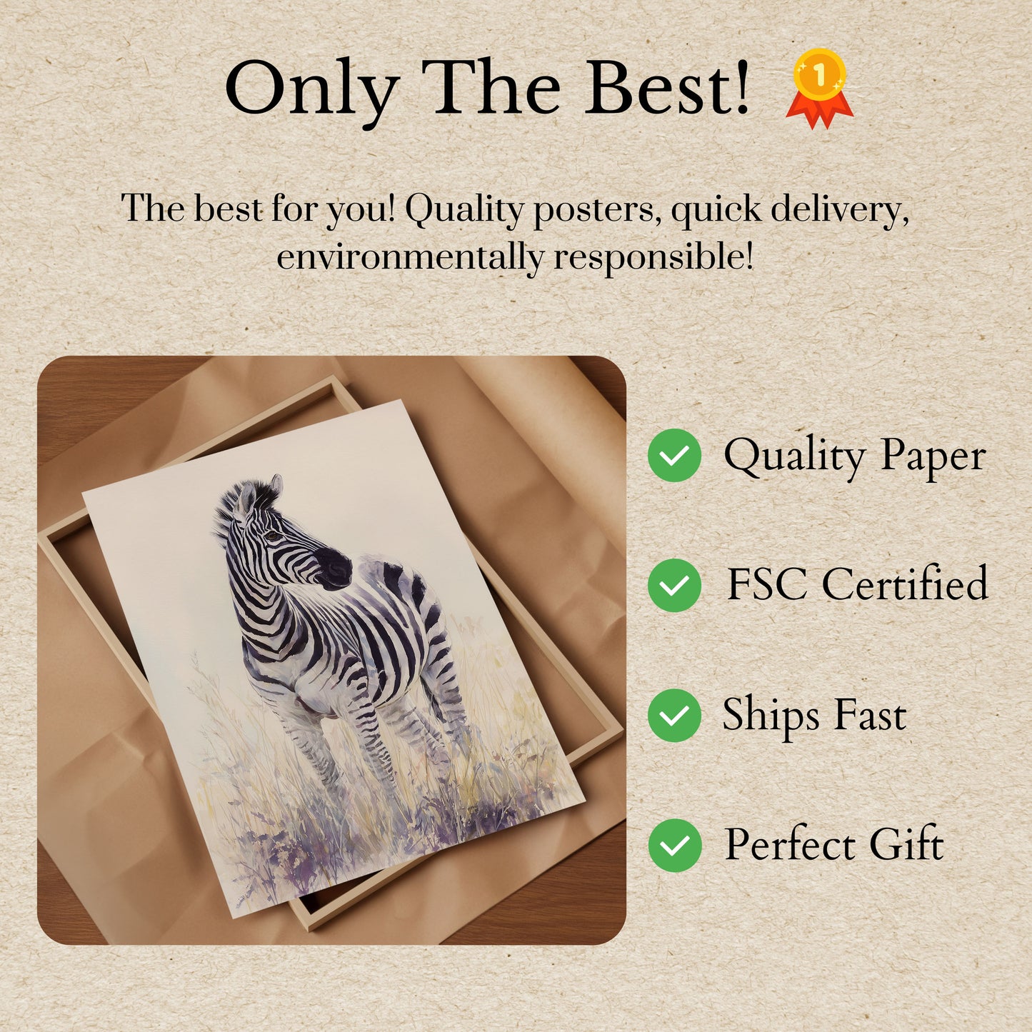 Elegant Zebra Wilderness Poster