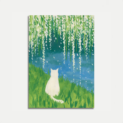 White Cat by the Water Poster
