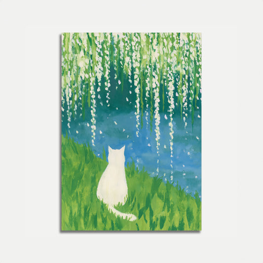 White Cat by the Water Poster