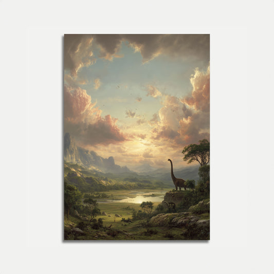 Ancient Dinosaur Valley Sunset Poster