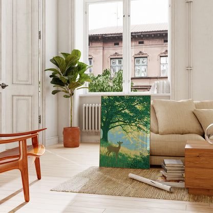 Deer Under the Golden Tree Poster