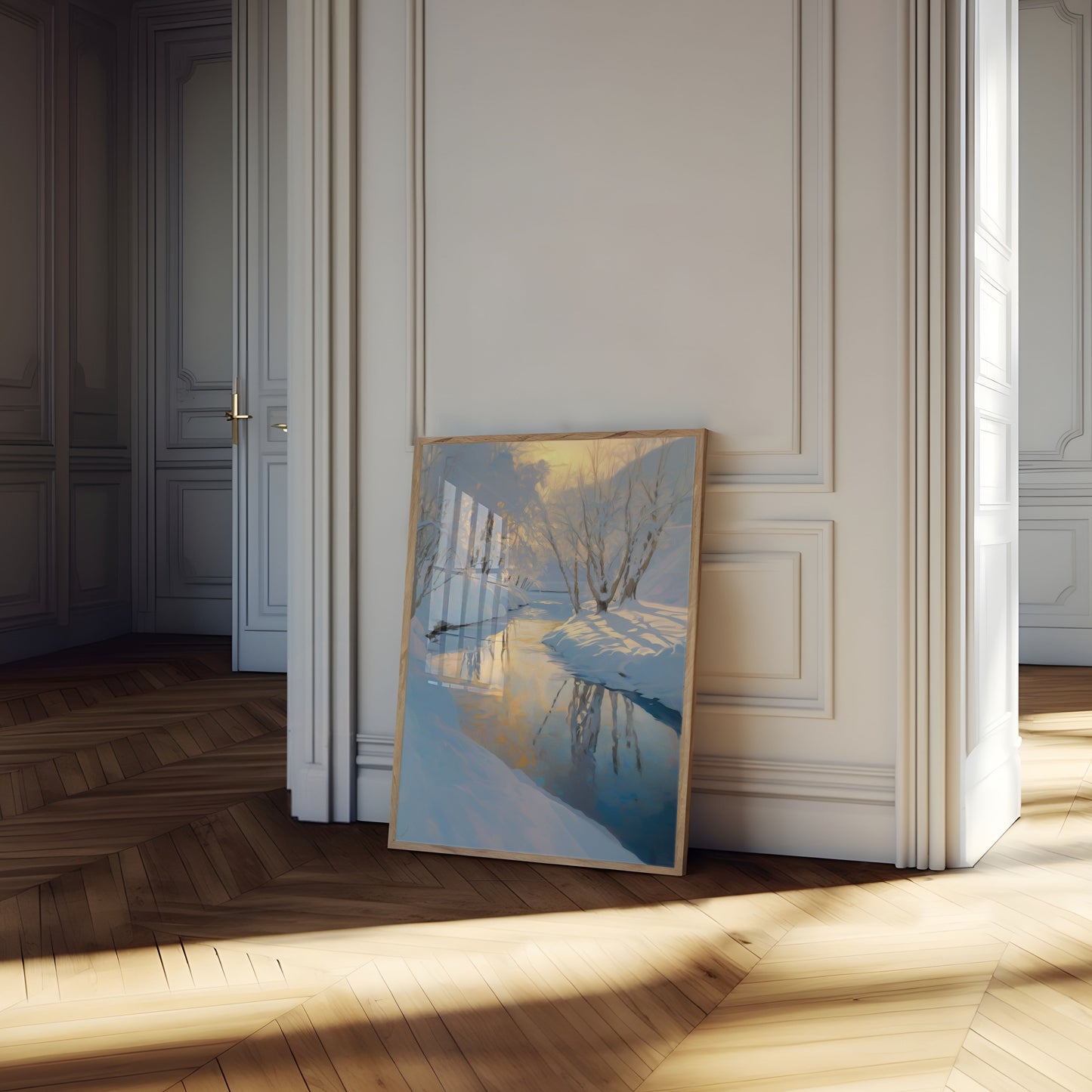 Winterstroom Reflectie Poster