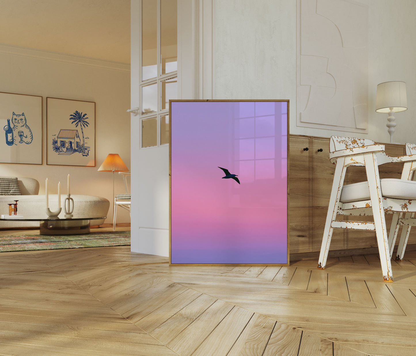 Flying Seabird Minimalist Poster
