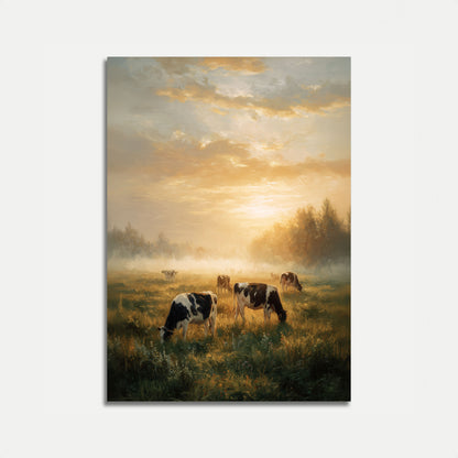 Golden Pasture Dairy Cows Poster