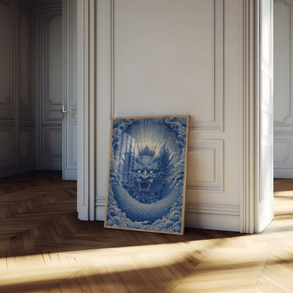 Azure Dragon of Celestial Storms Poster