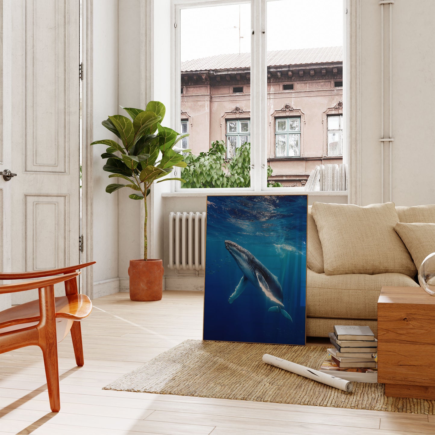 Majestic Whale Underwater Poster