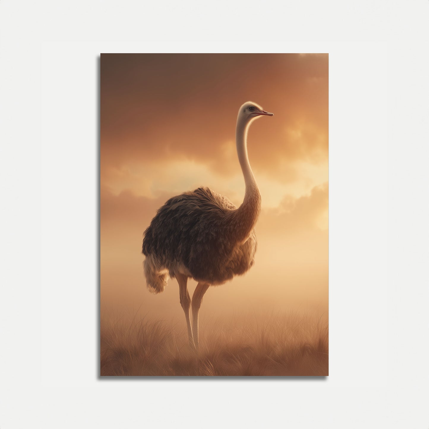 Elegant Ostrich Sunset Poster
