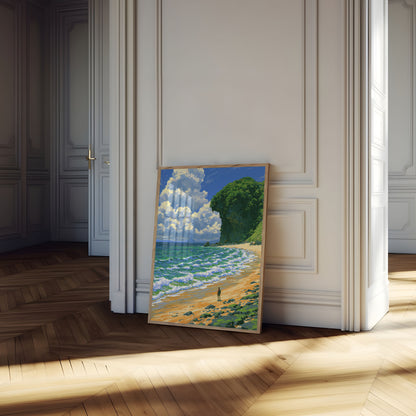 Solitær Vandrer Strandbugt Plakat