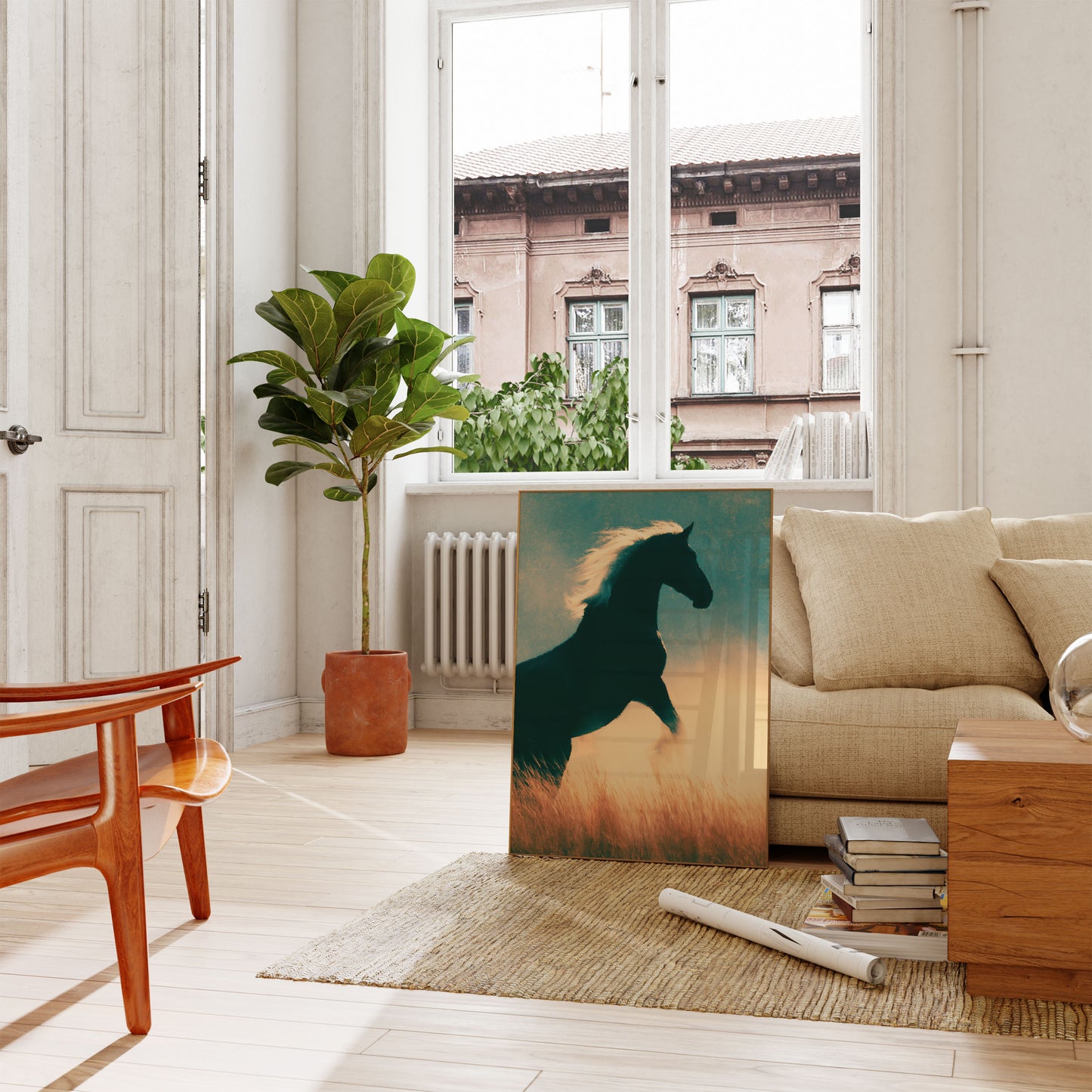 Majestic Horse in Golden Light Poster
