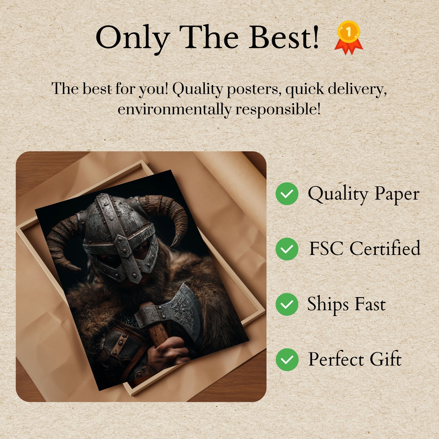 Voldsom Viking Kriger Plakat