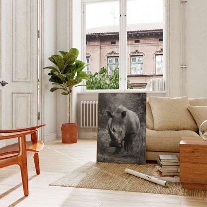 Póster en blanco y negro de Majestic Rhino