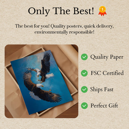 Majestic Eagles in Flight Poster