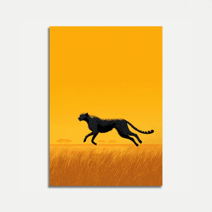 Jachtluipaard die door de Savanne rent Poster