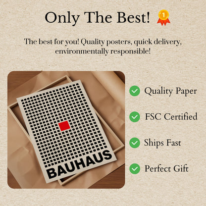 Bauhaus Red Square Minimalist Poster