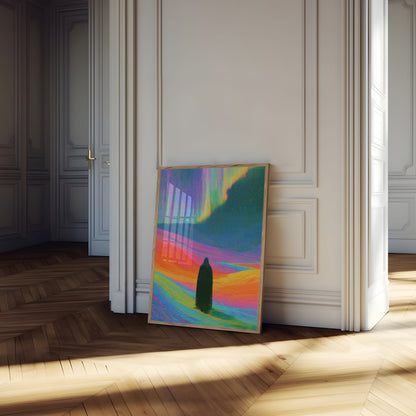 Surreal Aurora Landscape Poster