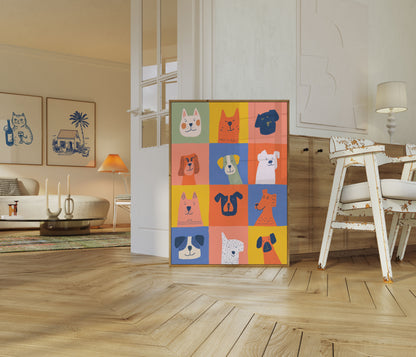 Cute Dogs Grid Poster