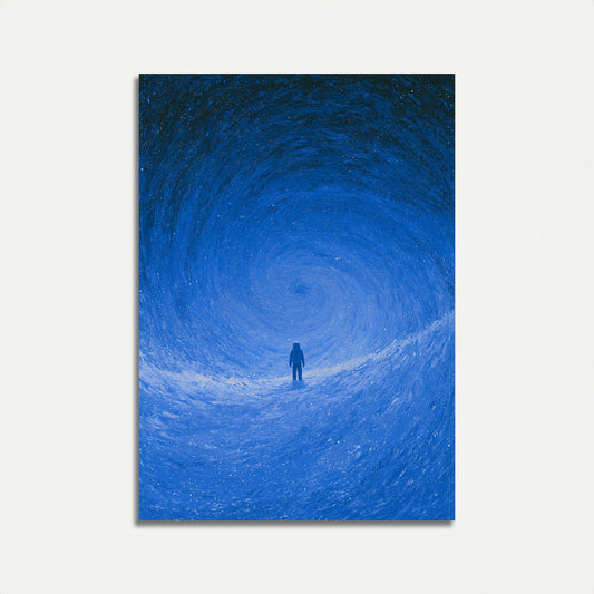Astronaut in Blue Spiral Poster