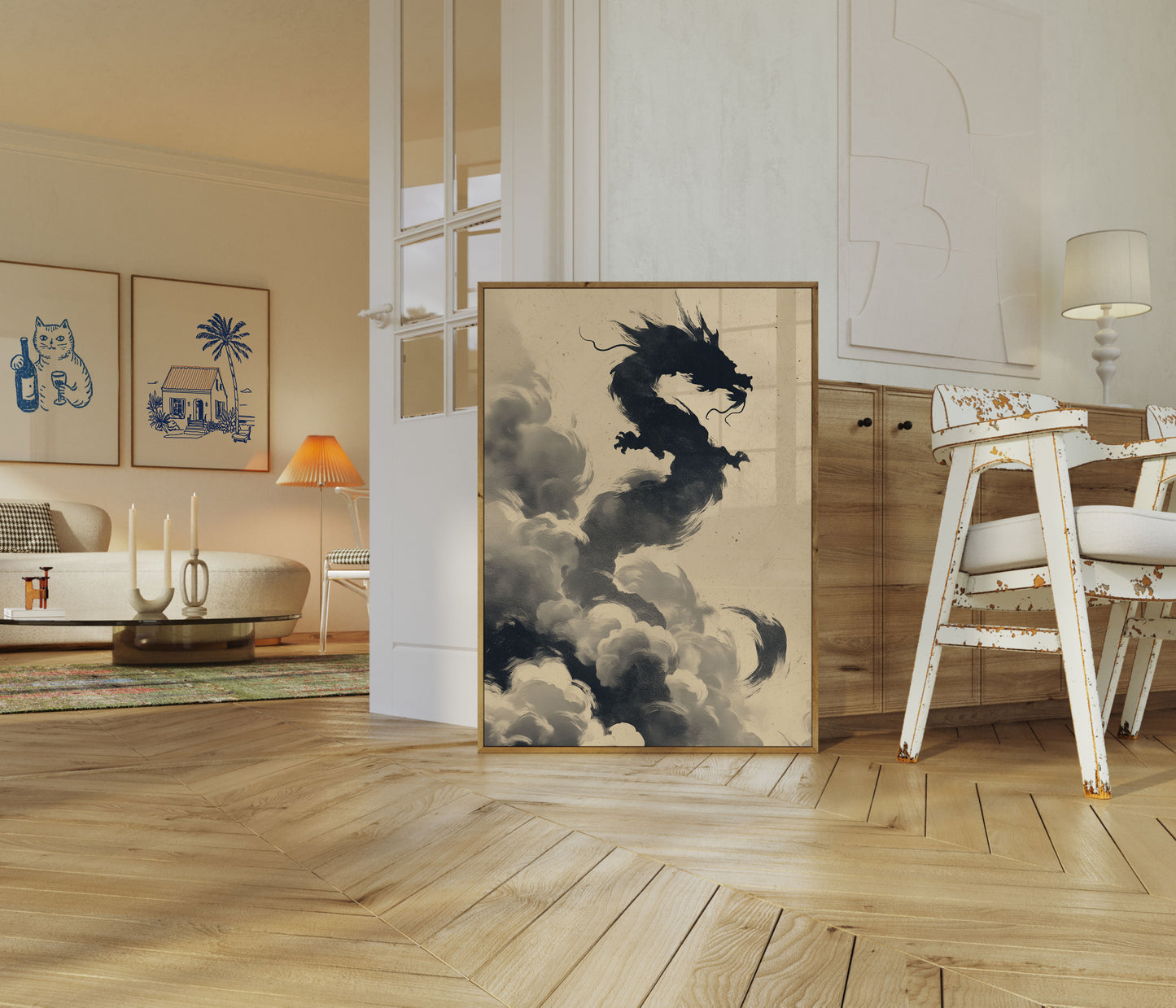 Póster de la nube de dragón místico