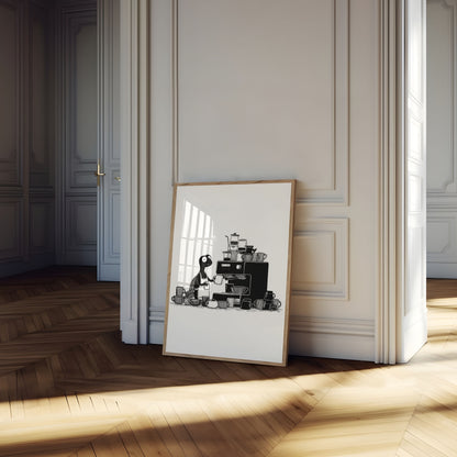 Coffee Barista Creature Poster