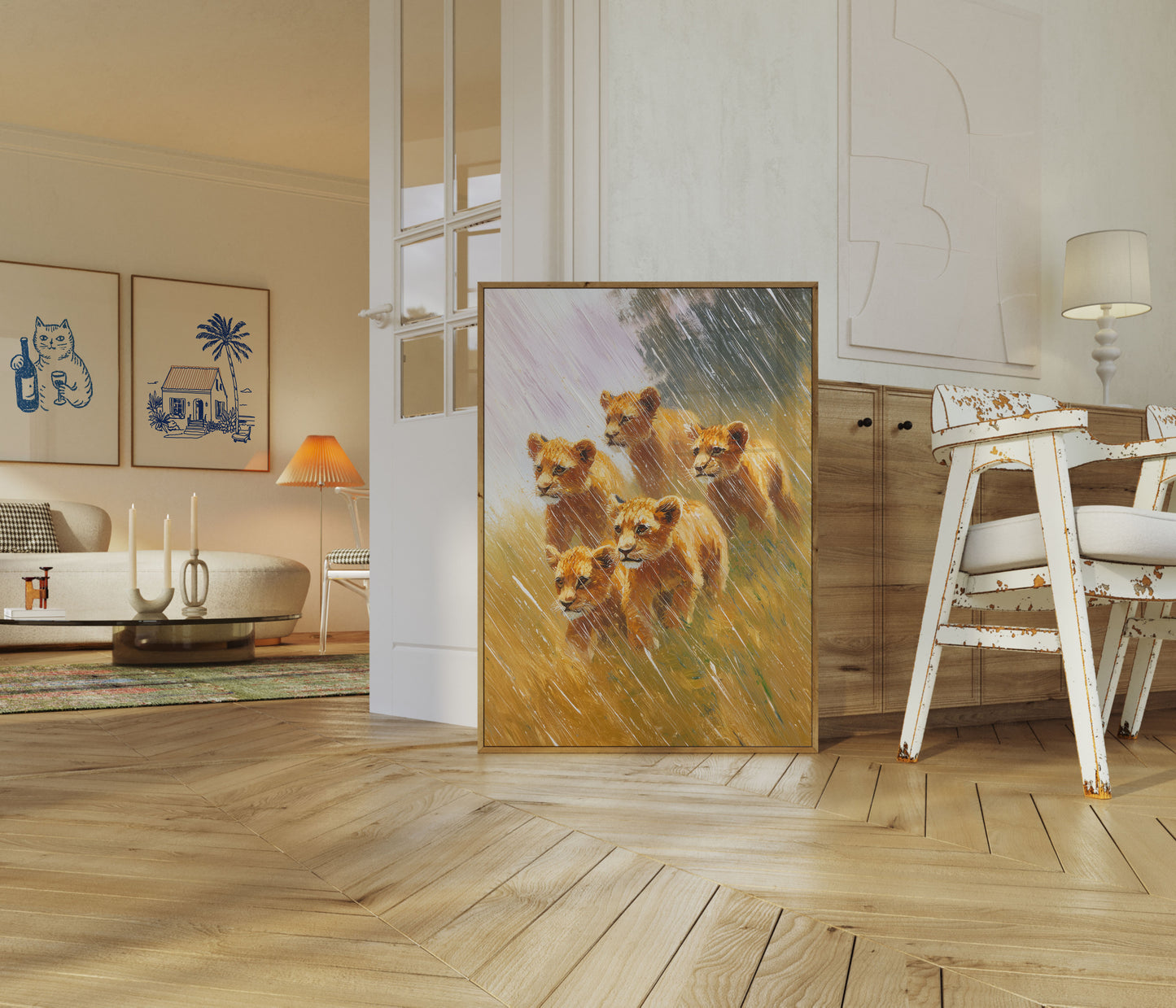 Lion Pride in the Savanna Poster