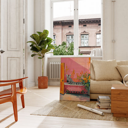 Kunstposter voor bij de badkamer: Zebra