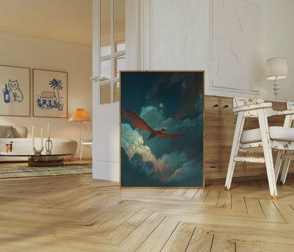 Midnight Dragon Flight Poster