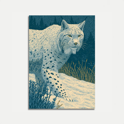 Lynx in Winter Forest Poster