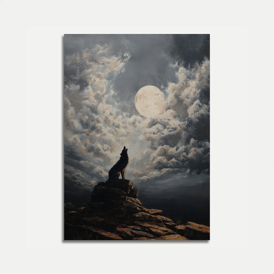 Moonlit Wolf Wilderness Poster
