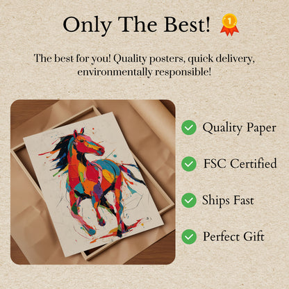 Vibrant Galloping Horse Poster
