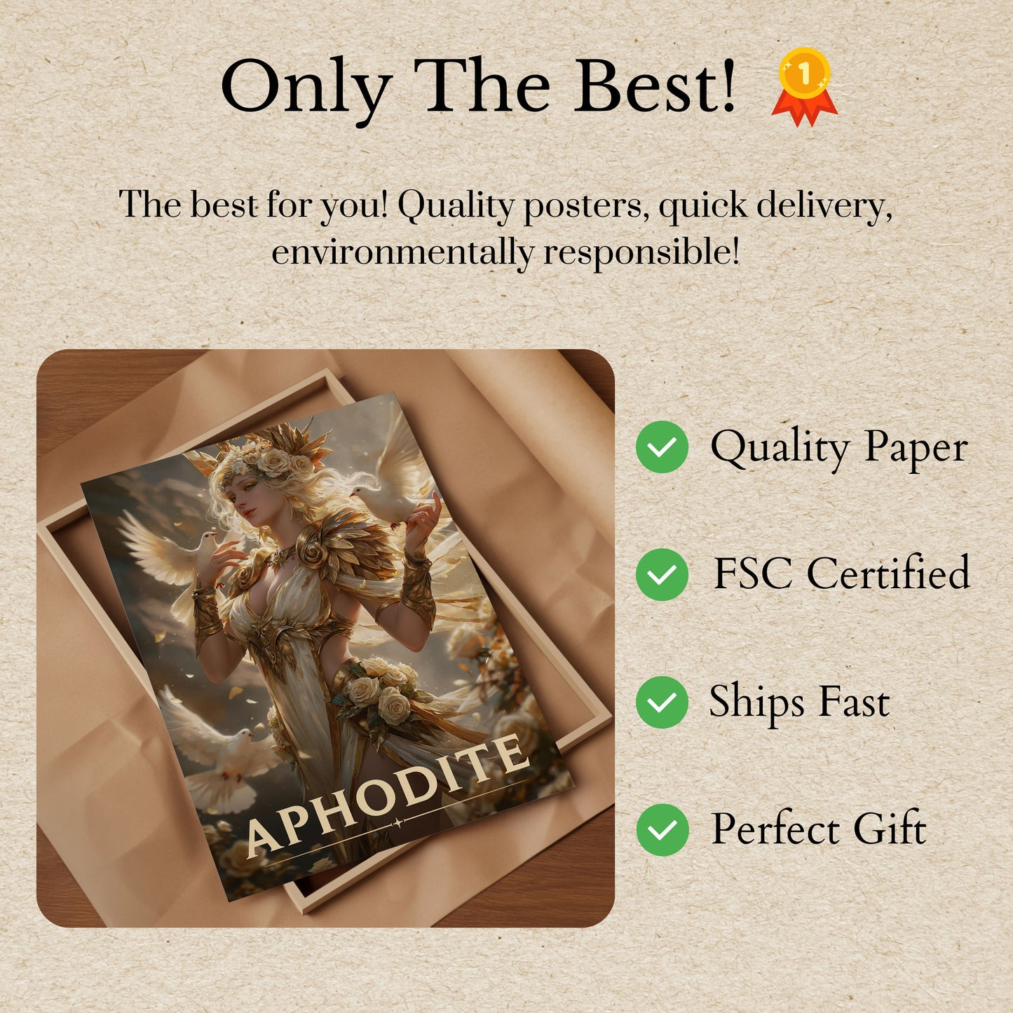 Aphrodite Golden Goddess Poster
