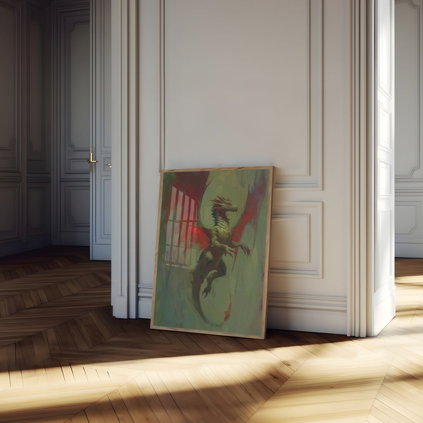 Crimson Wing Dragon Poster