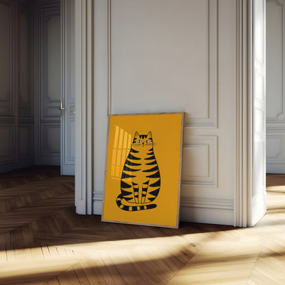 Fettes gestreiftes Tabby-Katzen-Plakat