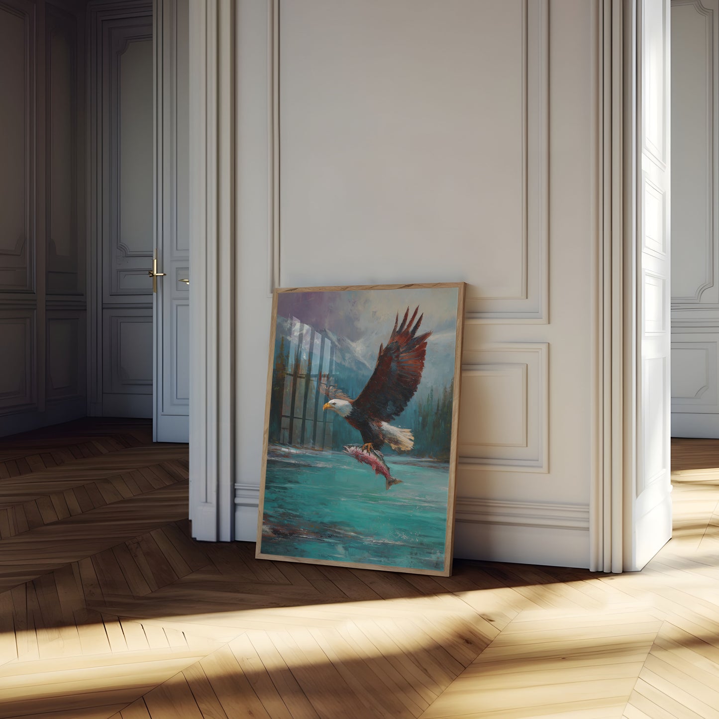 Poster Aquila che Cattura il Salmone