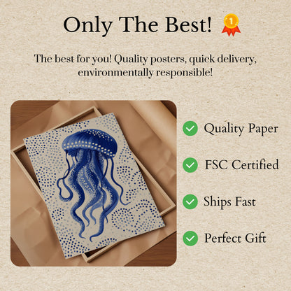 Poster ad Acquarello di Medusa Blu