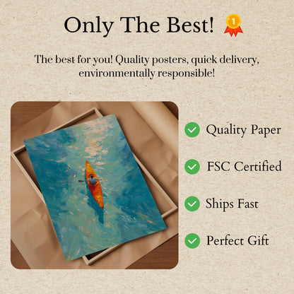 Kayaker on Turquoise Waters Poster