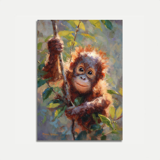 Mladý orangutan v jungle plakátu